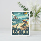 Cancun Mexico Vintage Beroemde Reisplaats Briefkaart (Staand voorkant)