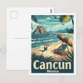 Cancun Mexico Vintage Beroemde Reisplaats Briefkaart (Voorkant / Achterkant)