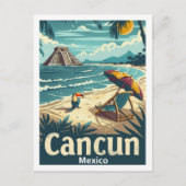 Cancun Mexico Vintage Beroemde Reisplaats Briefkaart (Voorkant)