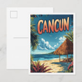 Cancun Mexico Vintage Illustration Travel Briefkaart (Voorkant / Achterkant)