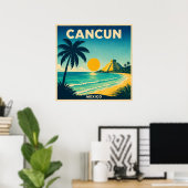 Cancun Mexico Vintage Reisposter Poster (Thuiskantoor)