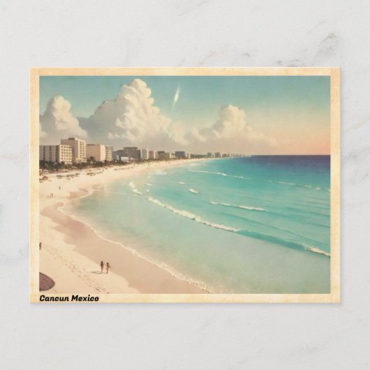 Cancun Mexico Vintage Reizen Briefkaart (Voorkant)