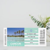 Cancún Mexico vliegtuiginstapkaart weekend Kaart (Staand voorkant)