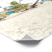 CANCUN Mexico Waterverf Beach Weddenschap Welkom Poster (Hoek)