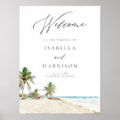 CANCUN Mexico Waterverf Beach Weddenschap Welkom Poster (Voorkant)