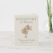 Cancun Mexico Wedding Passport Uitnodiging (Voorkant)