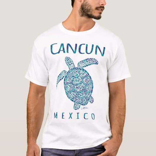 Cancun Mexico Zee Turtle Beach T-shirt (Voorkant)