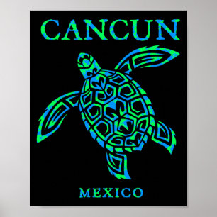 Cancun Mexico Zeeschildpad Jongens Meisjes Dames Poster