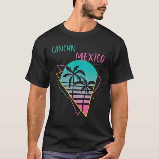 Cancun Palm tree Mexico Vacation Beach Ocean Surfi T-shirt (Voorkant)