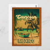 Cancun Palm Tree Retro 80's Mexican Playa Briefkaart (Voorkant / Achterkant)