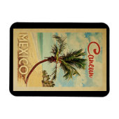 Cancun Palm Tree Vintage-reizen Magneet (Horizontaal)