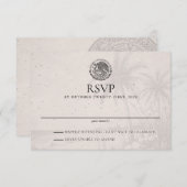 Cancun Passport Wedding RSVP Kaart (Voorkant / Achterkant)