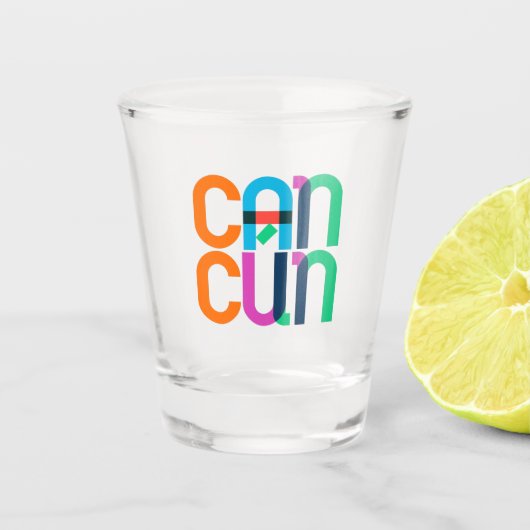 Cancun Pop Art Letters Shot Glas (Voorkant)