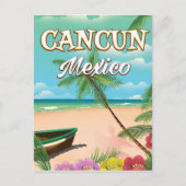 Cancun poster op het strand van Mexico Briefkaart (Voorkant)