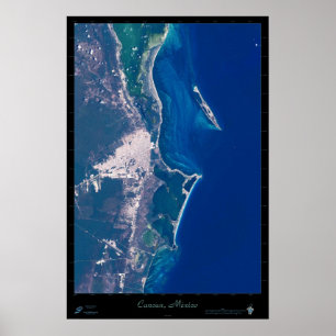 Cancun, poster van de Mexicaanse satelliet