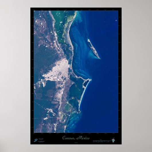 Cancun, poster van de Mexicaanse satelliet (Voorkant)