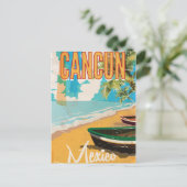 Cancun poster van Mexicaanse Beach Vintage Briefkaart (Staand voorkant)