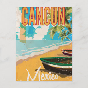 Cancun poster van Mexicaanse Beach Vintage Briefkaart