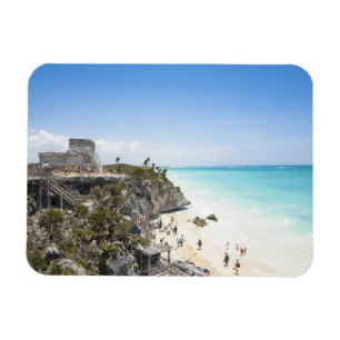 Cancun, Quintana Roo, Mexico - Ruïnes op een heuve Magneet