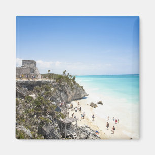 Cancun, Quintana Roo, Mexico - Ruïnes op een heuve Magneet