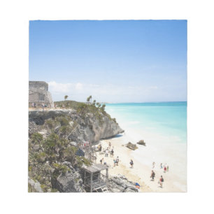 Cancun, Quintana Roo, Mexico - Ruïnes op een heuve Notitieblok