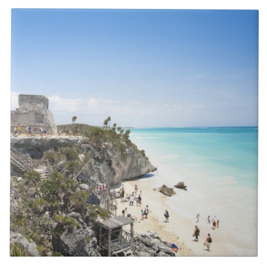 Cancun, Quintana Roo, Mexico - Ruins on a hill Tegeltje (Voorkant)