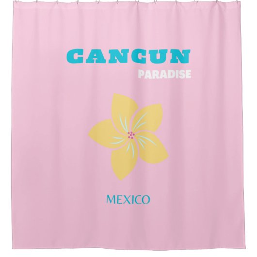 Cancun Reiskunst, Reiskunst, Preppy, Preppy Kamer Douchegordijn (Voorkant)
