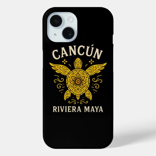 Cancun & Riviera Maya Tropische Vakantie Retro Typ Case-Mate iPhone Case (Achterkant)