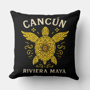 Cancun & Riviera Maya Tropische Vakantie Retro Typ Kussen