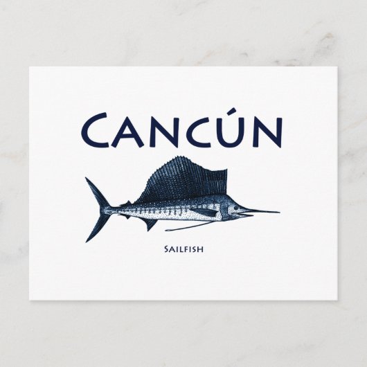 Cancun Sailfish Briefkaart (Voorkant)