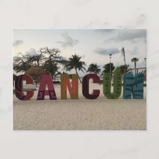 Cancun Sign - Playa Delfine, Mexico-Briefkaart Briefkaart (Voorkant)