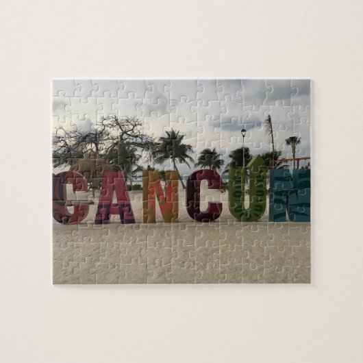 Cancun Sign - Playa Delfine, Mexico Jigzaag Puzzle Legpuzzel (Horizontaal)