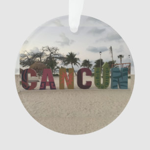 Cancun Sign - Playa Delfine, Mexico-Ornament Ornament