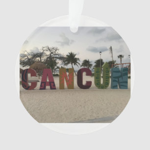 Cancun Sign - Playa Delfine, Mexico-Ornament Ornament