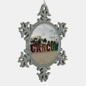 Cancun Sign - Playa Delfine, Mexico-Ornament Tin Sneeuwvlok Ornament (Links)