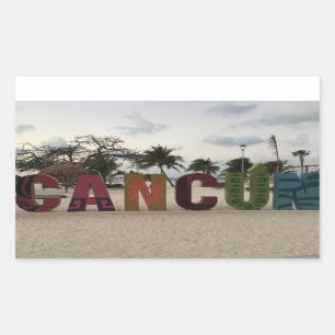 Cancun Sign - Playa Delfine, Mexico-Stickers Rechthoekige Sticker