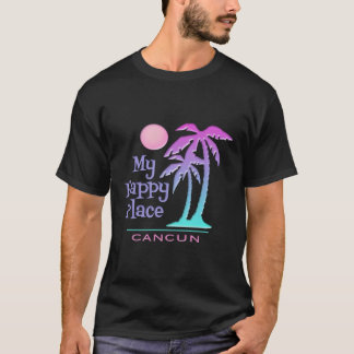 Cancun Souvenir Hoodie Palm Tree Happy Beach T-shirt