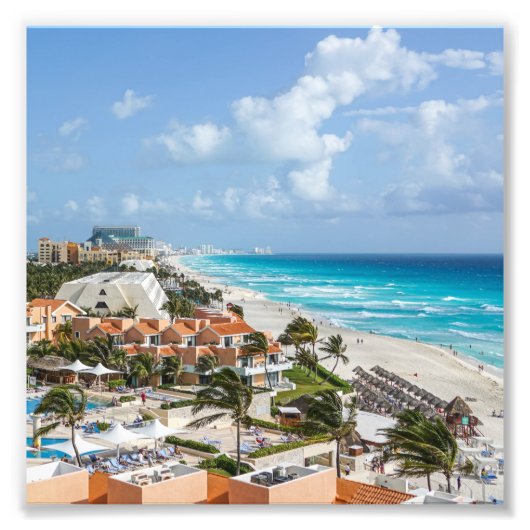 Cancun stad aan het strand foto afdruk (Voorkant)