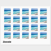Cancun Strand, Mexico Vierkante Sticker (Vel)