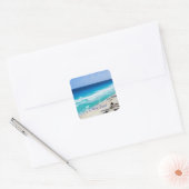 Cancun Strand, Mexico Vierkante Sticker (Envelop)
