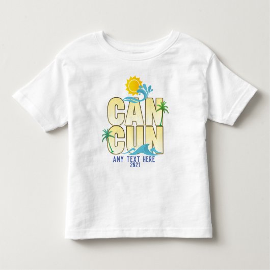 Cancun Summer Vacation Beach Palm Trees Custom T-S Kinder Shirts (Voorkant)