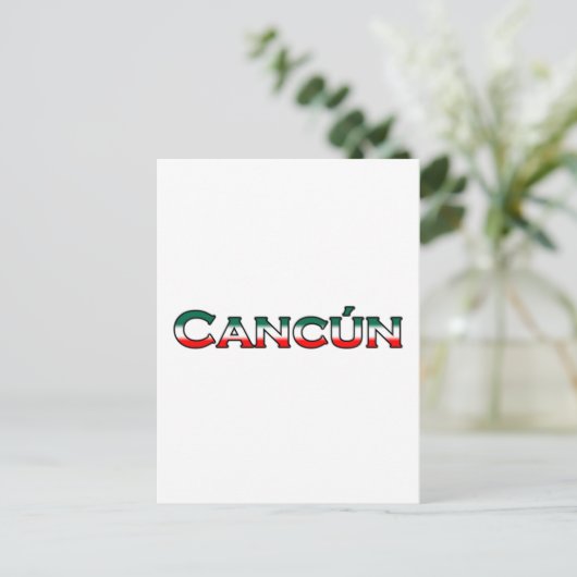 Cancun (tekst logo) briefkaart (Staand voorkant)