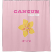 Cancun Travel Art, Mexico, Preppy, Pink Preppy Art Douchegordijn (Voorkant)