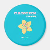 Cancun Travel Art, Mexico Travel Art, Preppy, Blau Magneet (Voorkant)