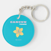 Cancun Travel Art, Mexico Travel Art, Preppy, Blau Sleutelhanger (Achterkant)