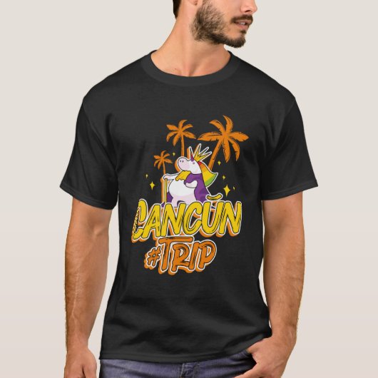 Cancun Trip Unicorn Party  Vacation Mexico T-shirt (Voorkant)