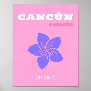 Cancun, Tropische kunst, Preppy, Preppy kamer, roz Poster