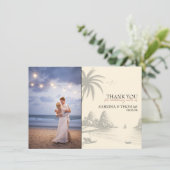 Cancun trouwfoto Dank u Bedankkaart (Staand voorkant)