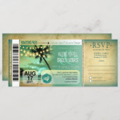 Cancun Twilight Beach Boarding Pass Huwelijk aqua Kaart (Voorkant / Achterkant)