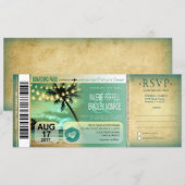 Cancun Twilight Beach Boarding Pass Trouwen aqua Kaart (Voorkant / Achterkant)